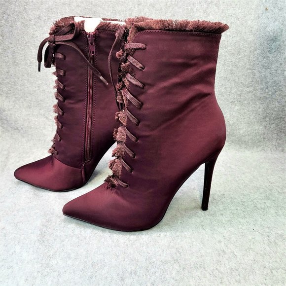 So Me Shoes - So Me Purple Wine High Heel Ankle Boot Shoe